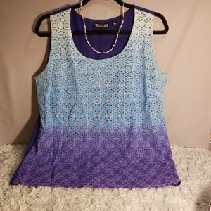 💝5 for $30💝NWOT NYco Blue gradient lace tank top